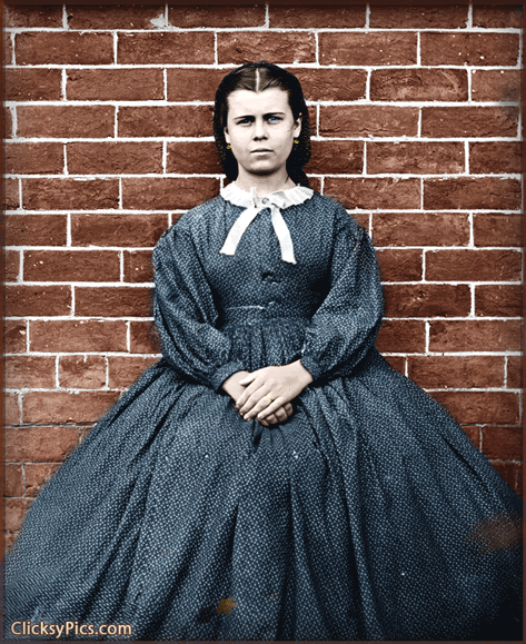 1864 - Aiken's Landing, Virginia (vicinity). Young girl at Aiken house 